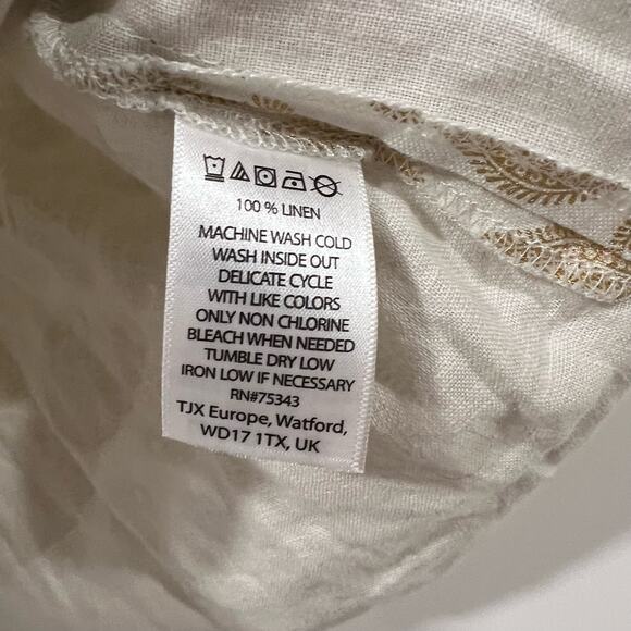 Saint Tropez West Women's Sleeveless Linen Tank Cream Gold‎ Size Medium - Picture 5 of 9